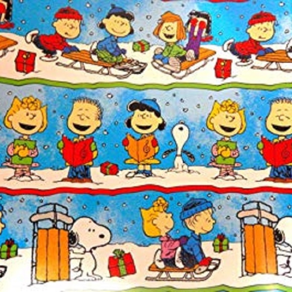 Peanuts Party Supplies Charlie Brown Christmas Gift Wrap 2 Rolls
